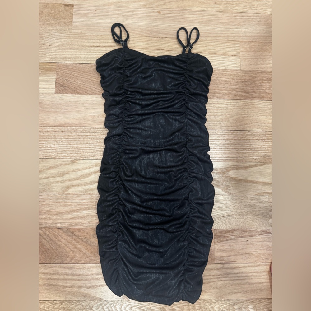 Katie J NYC Junior Girls ruched black dress
